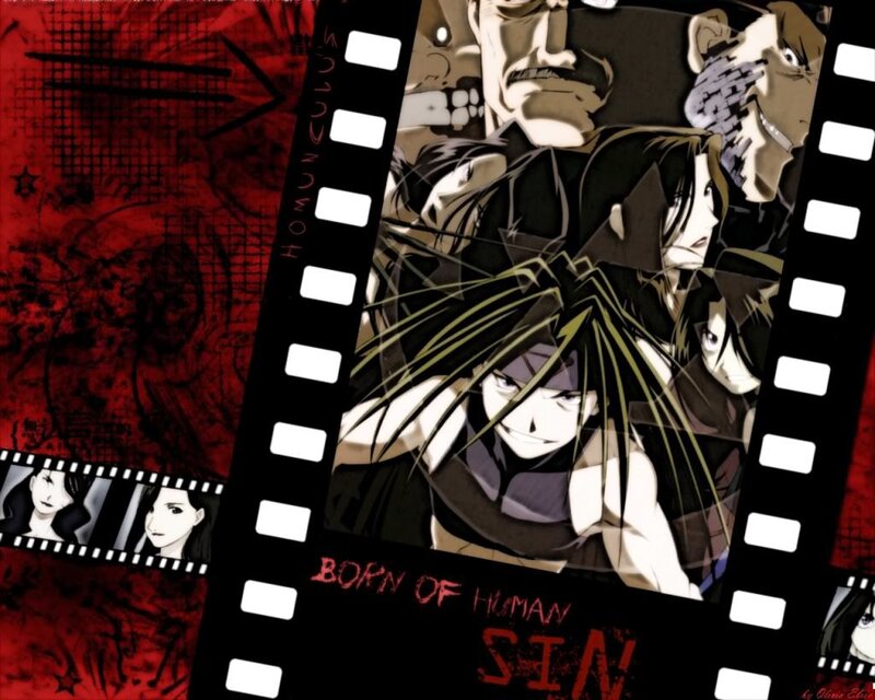 Anime Characters on Film Strip — Red