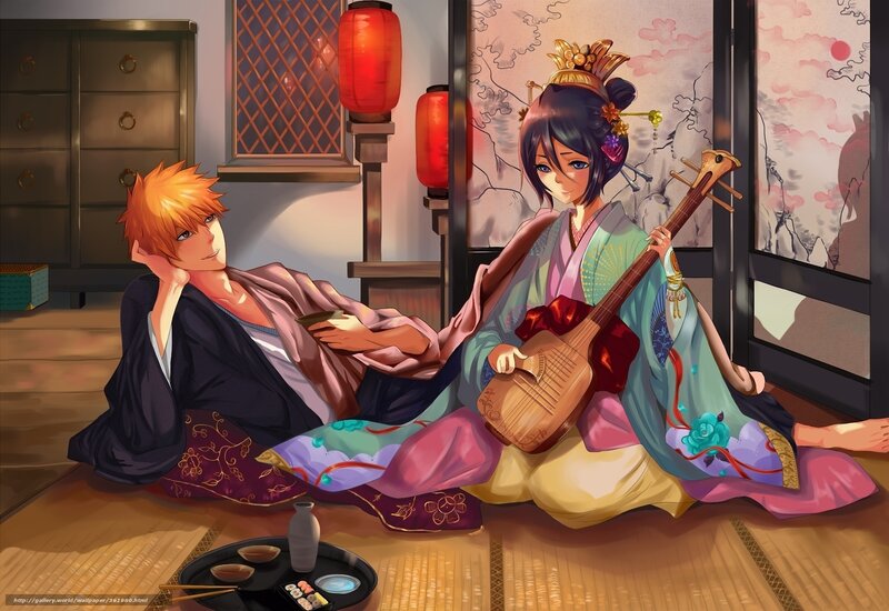 Anime Characters on Floor — Purple