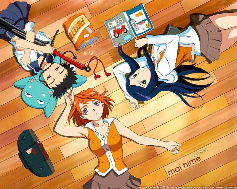 Anime characters on floor