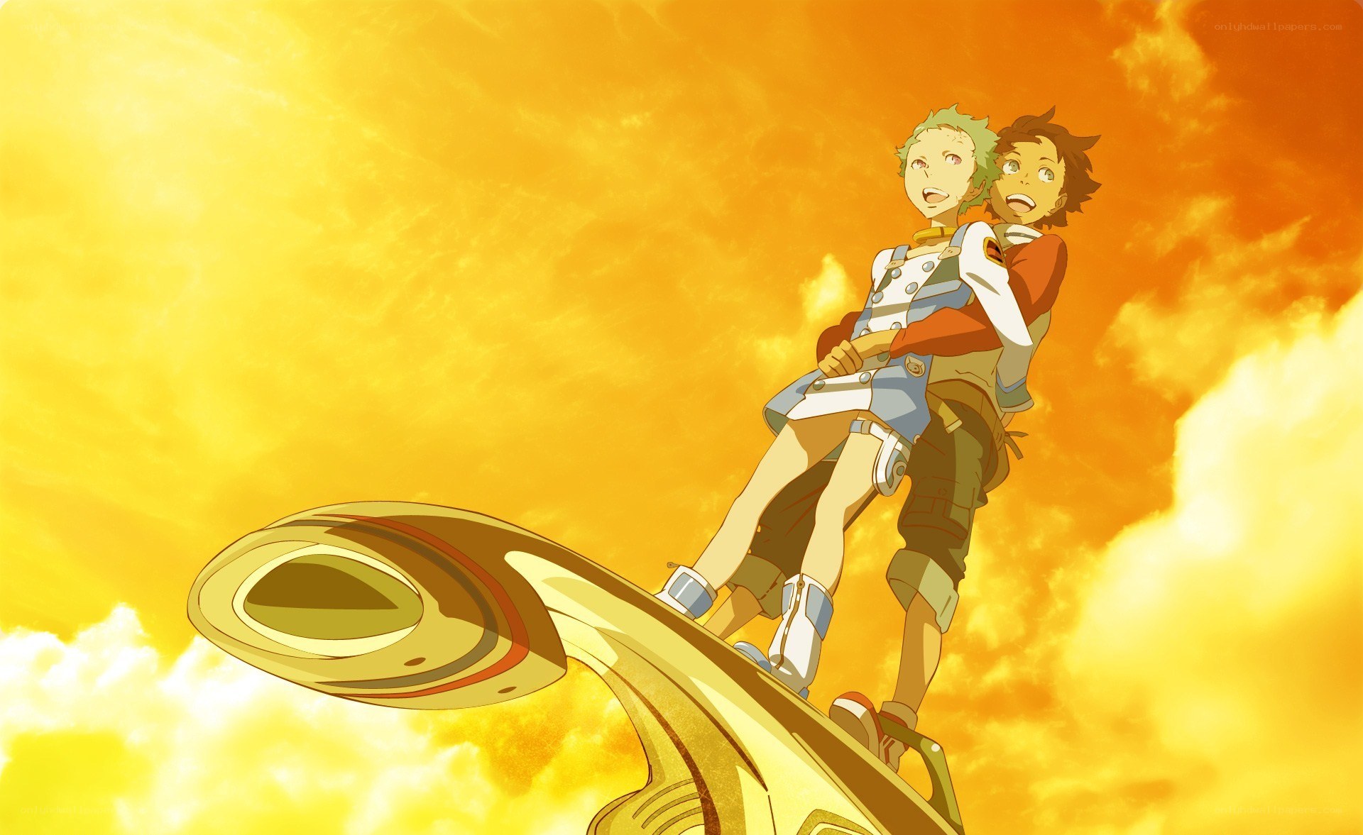 anime characters on golden object