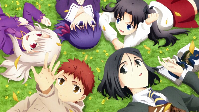 anime characters on grass