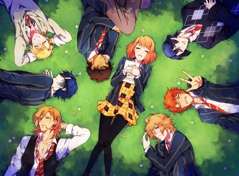 Anime Characters on Grass — Green