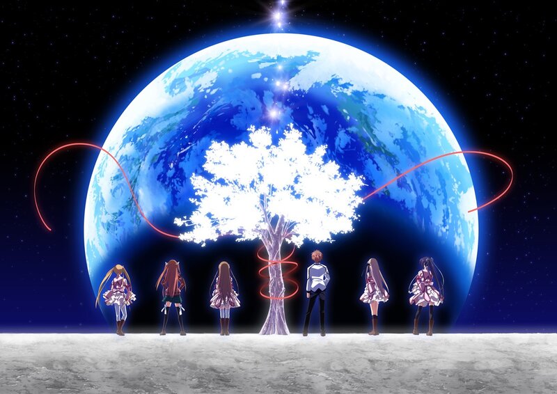 Anime Characters on Moon — Blue