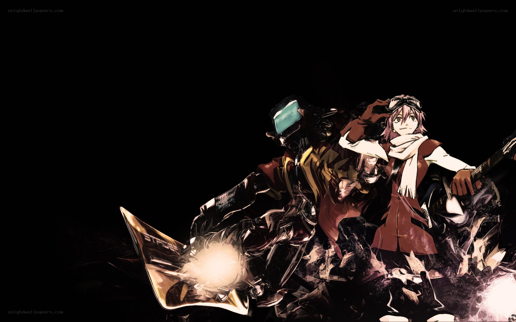 anime characters on motorcycle