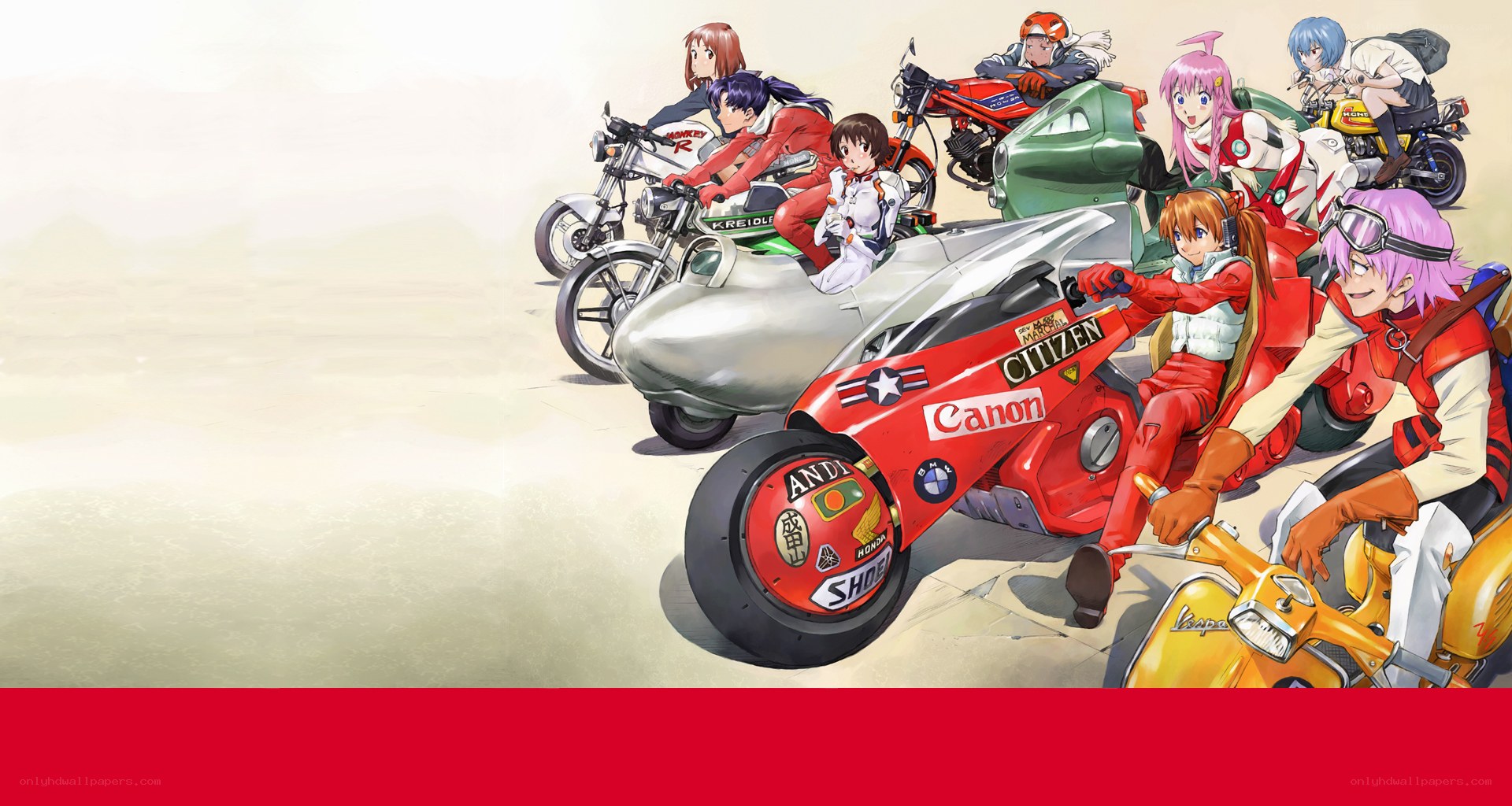 anime characters on motorcycles