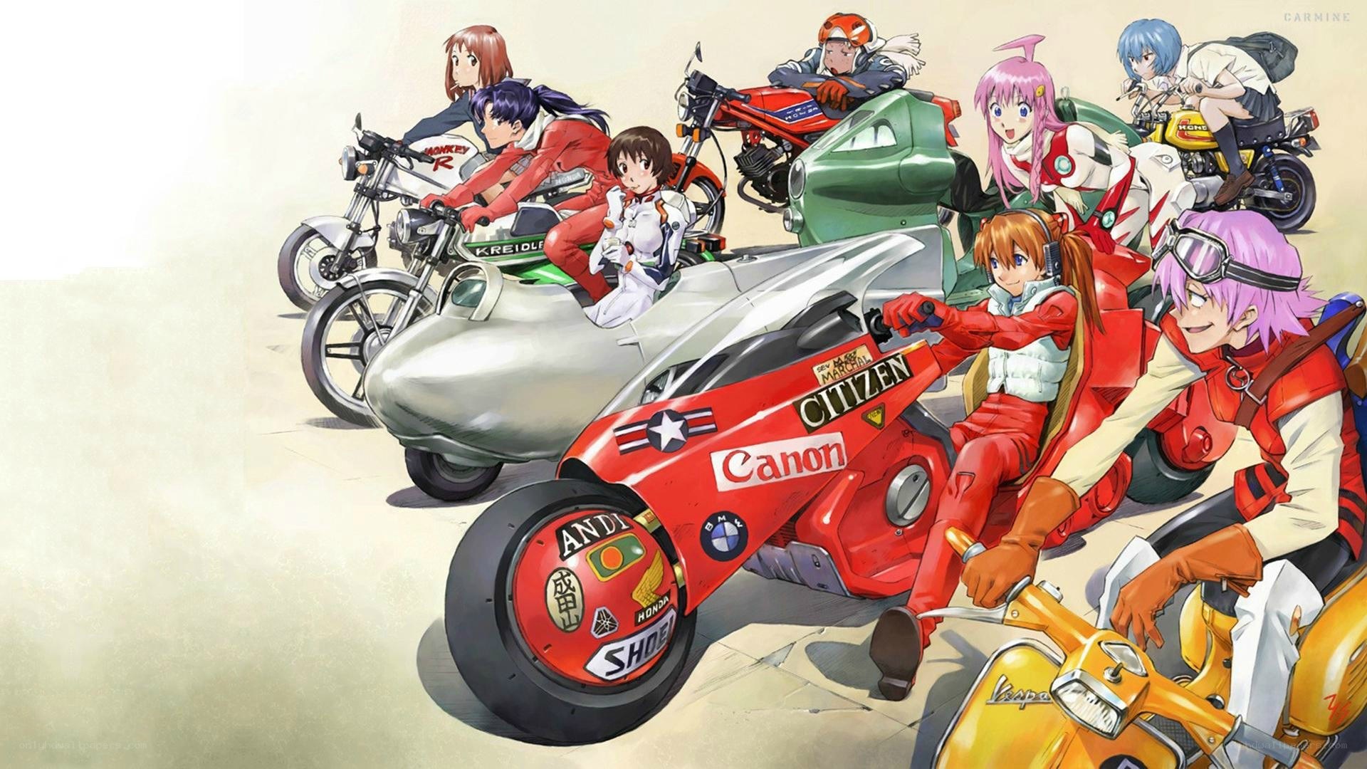 anime characters on motorcycles