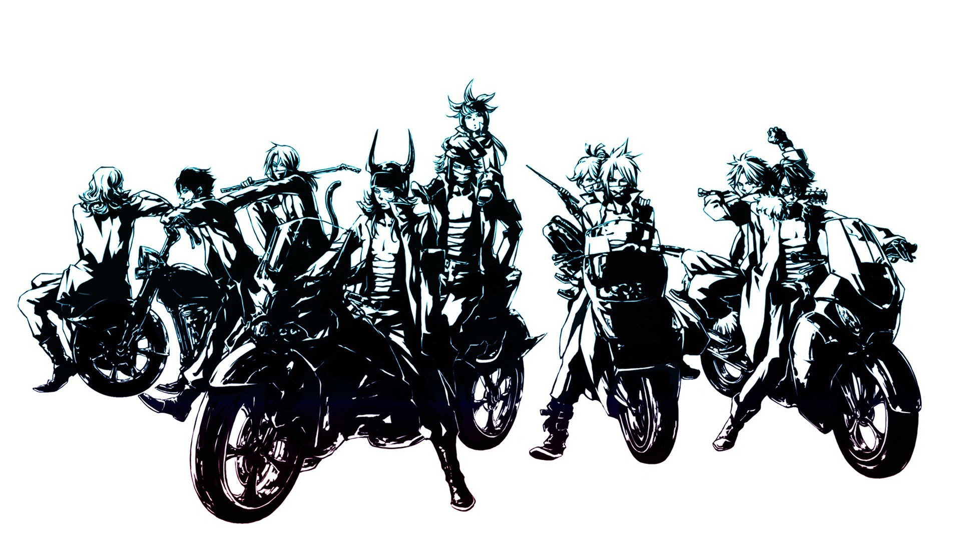 anime characters on motorcycles