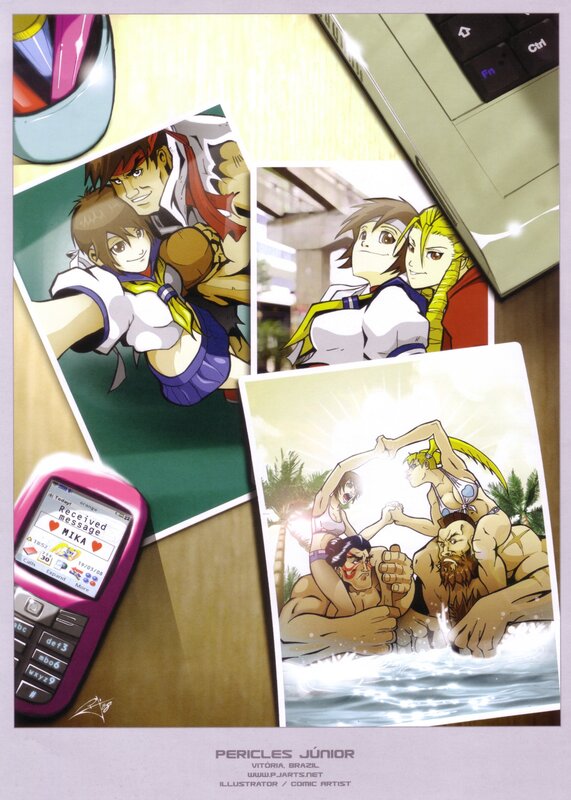 Anime characters on photos and phone
