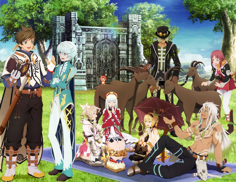 Anime Characters on Picnic — Green