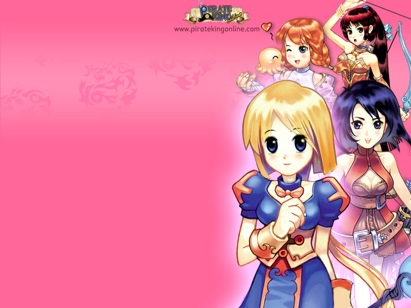 Anime Characters on Pink Background