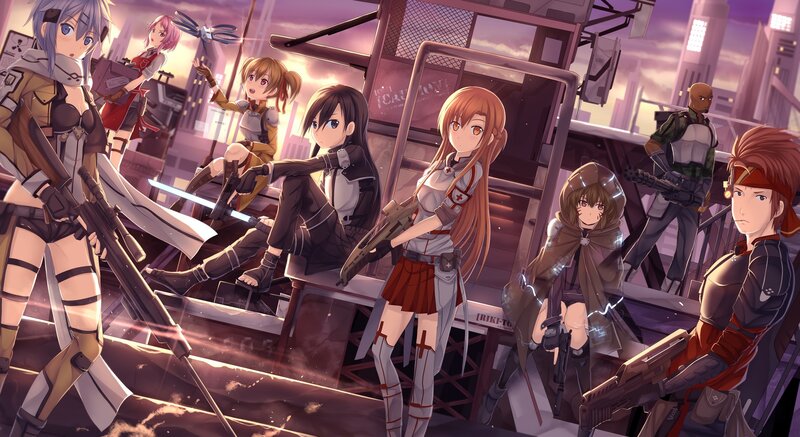 Anime Characters on Platform — Purple