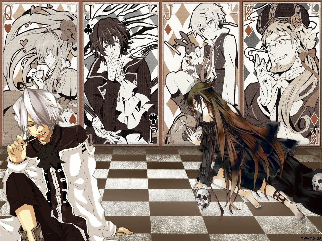 anime characters on playing cards