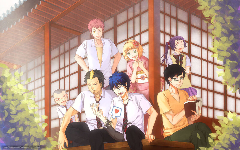 anime characters on porch