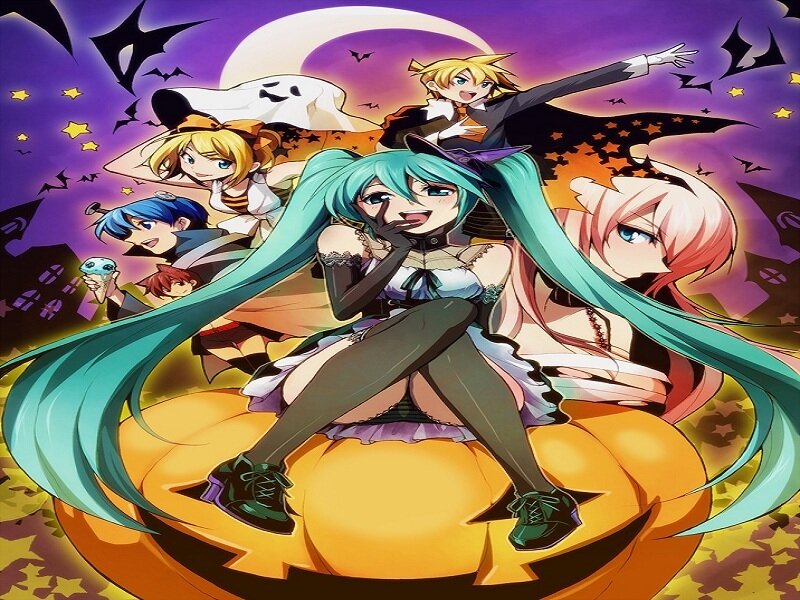 Anime Characters on Pumpkin