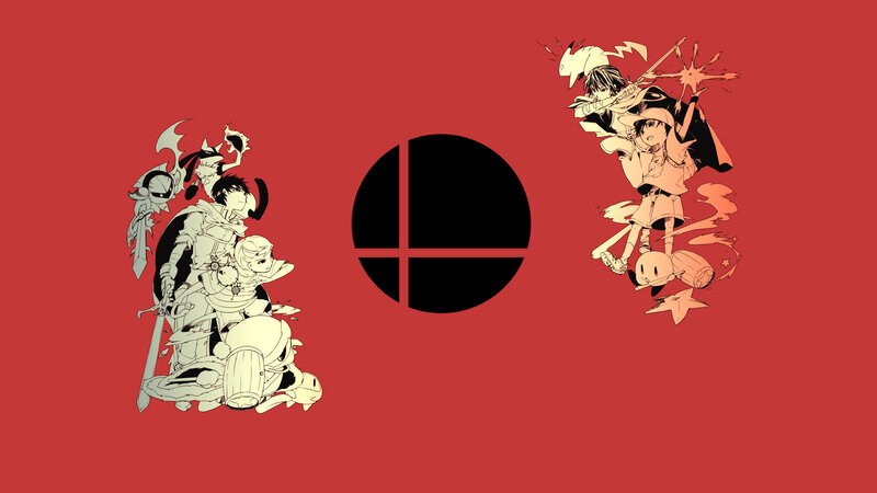 Anime Characters on Red Background — Dynamic