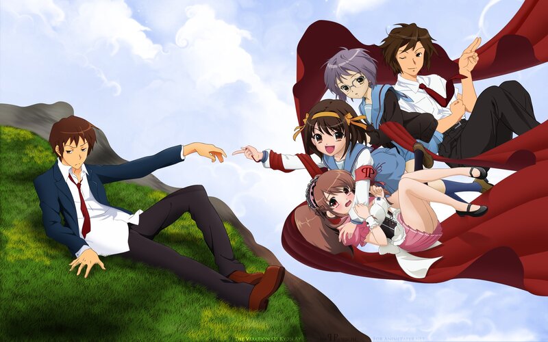 Anime Characters on Red Cloth