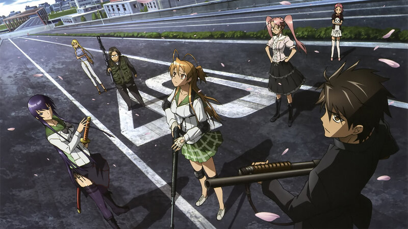 Anime Characters on Road — Gray, Dramatic