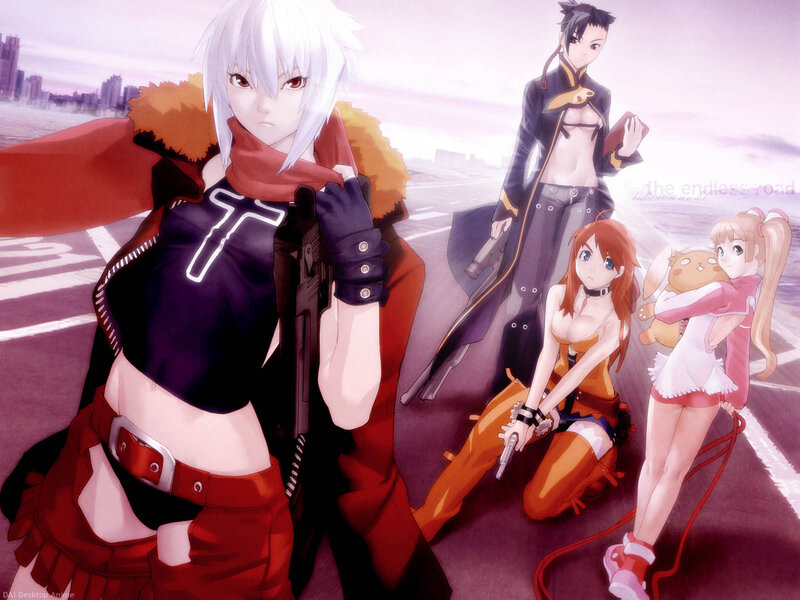 Anime Characters on Road — Red