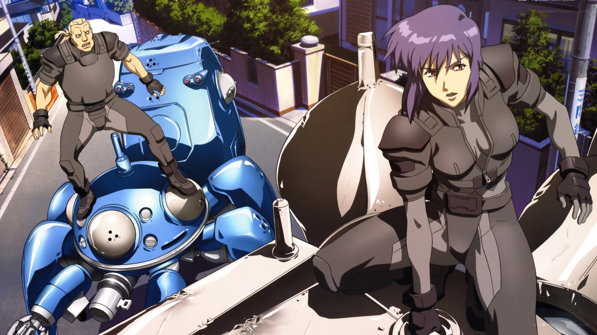 Anime characters on robotic vehicles