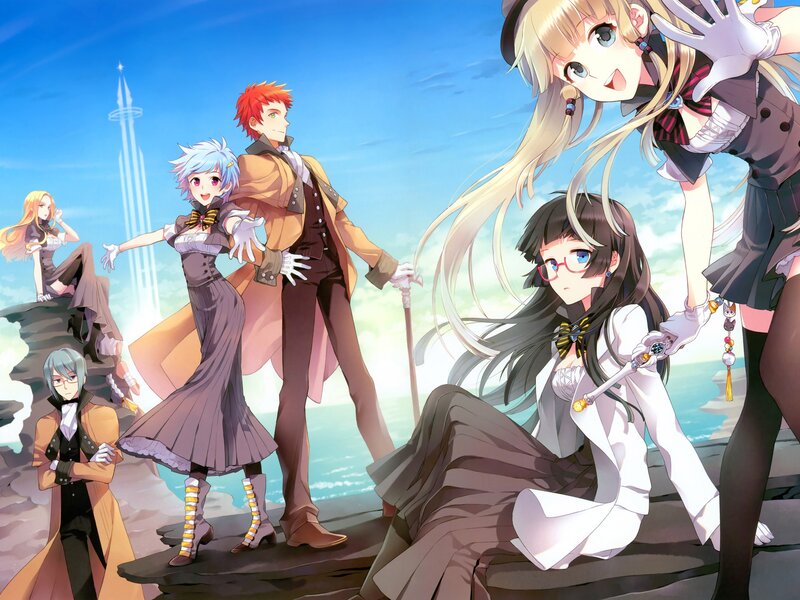 Anime Characters on Rocks — Blue