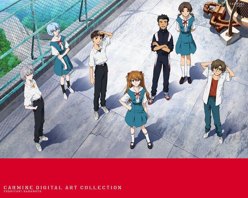 Anime Characters on Rooftop — Blue, Calm
