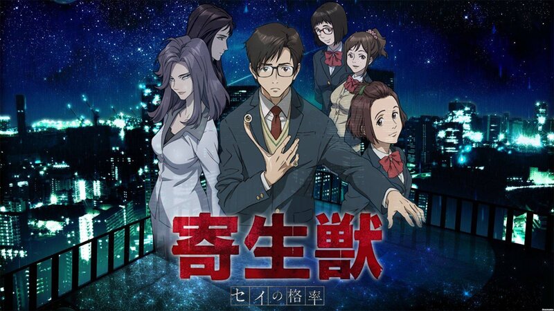 Anime Characters on Rooftop — Blue, Dramatic, Night