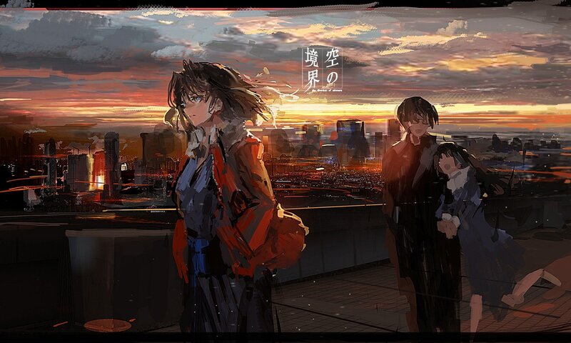 Anime Characters on Rooftop — Orange