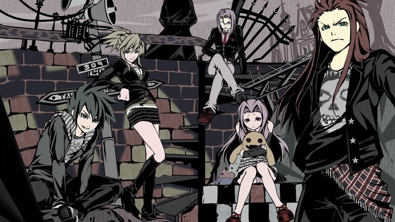 anime characters on rooftop