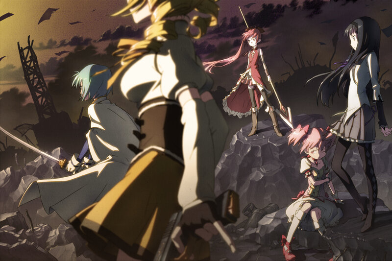 Anime Characters on Rubble — Purple