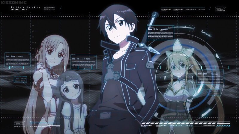 Anime Characters on Screen — Black, Technological