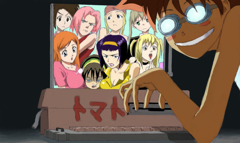 Anime Characters on Screen — Brown