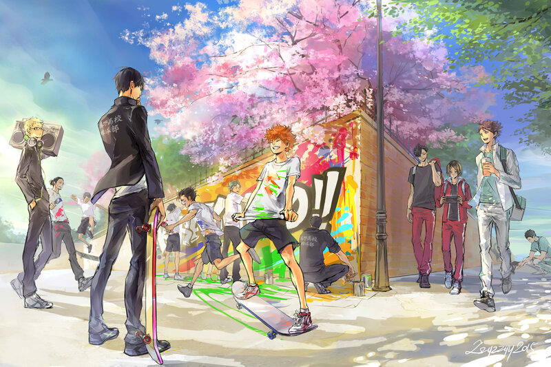 Anime Characters on Skateboards