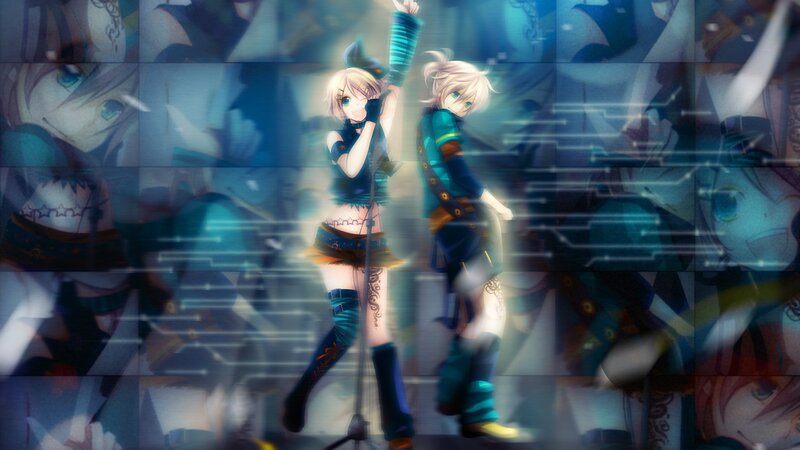 Anime characters on stage