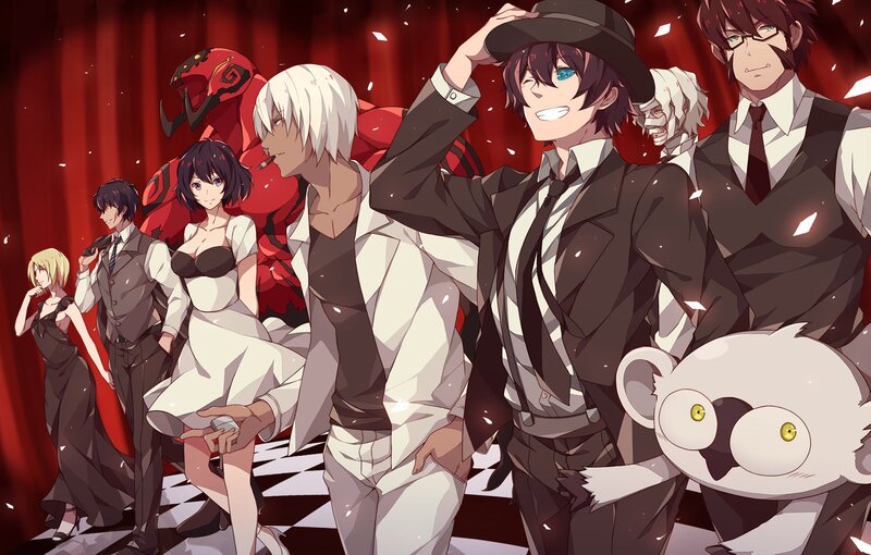 Anime Characters on Stage — Red, Dramatic