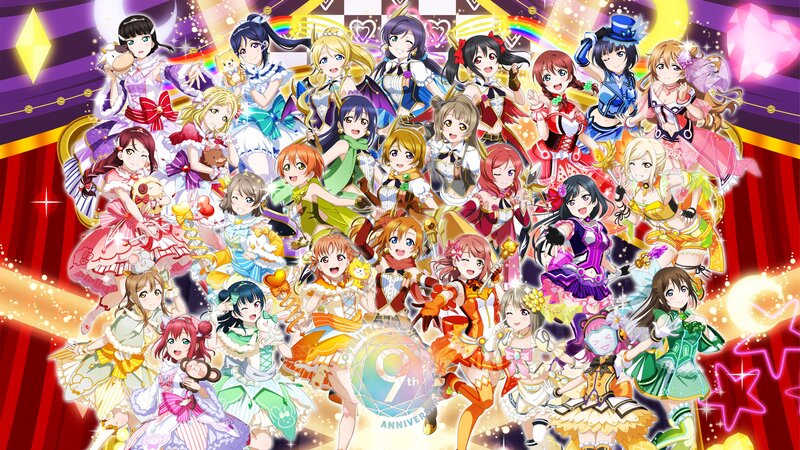Anime Characters on Stage — Red, Festive