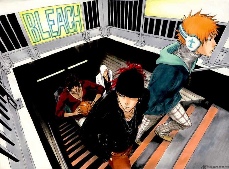 Anime Characters on Stairs — Black, Dramatic