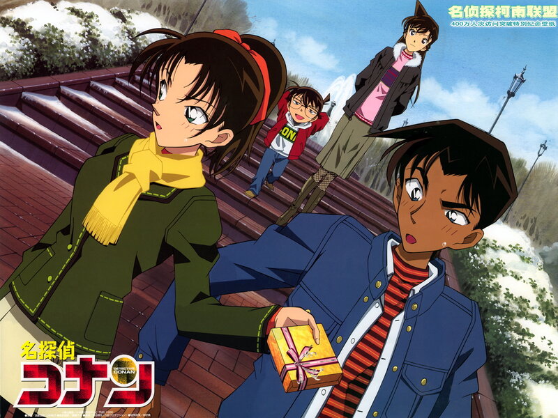 Anime Characters on Stairs — Blue, Dramatic