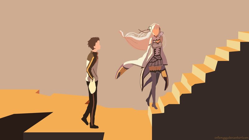 Anime Characters on Stairs — Brown