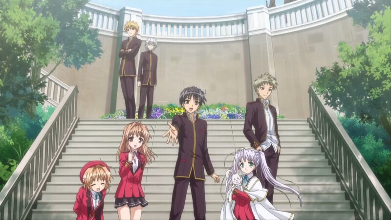 Anime Characters on Stairs — Green, Calm
