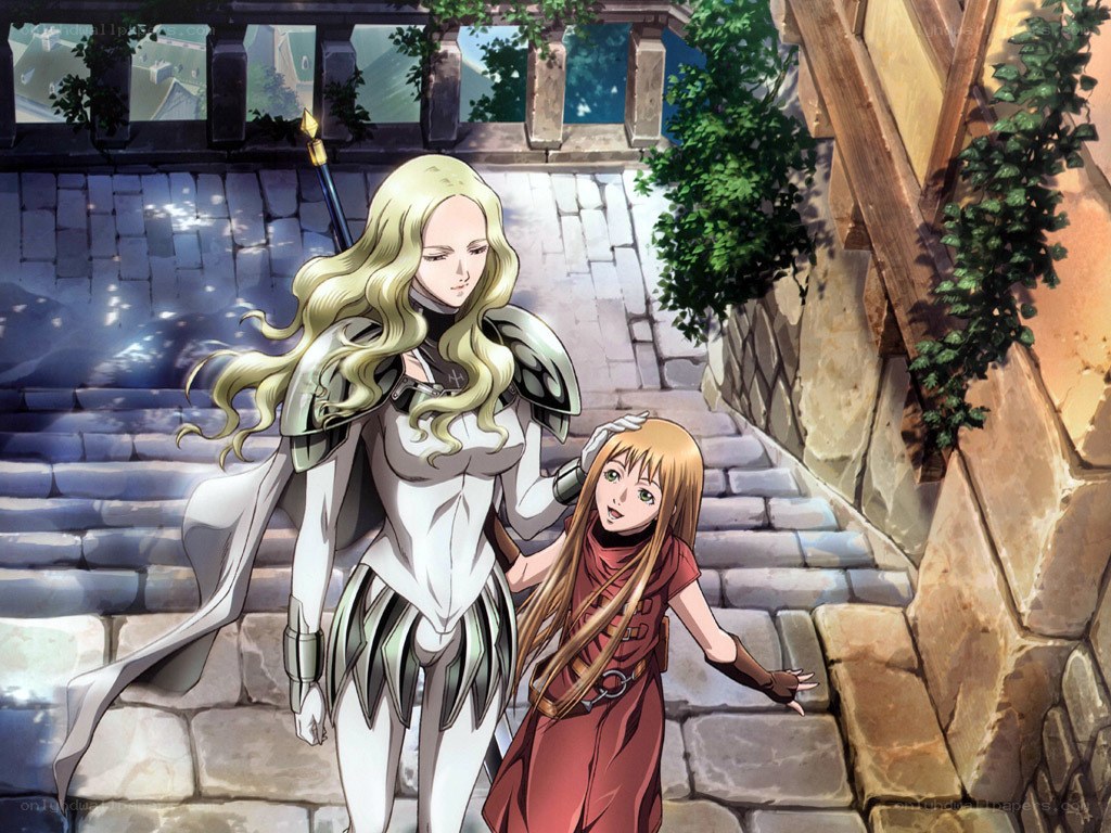 anime characters on stone stairs