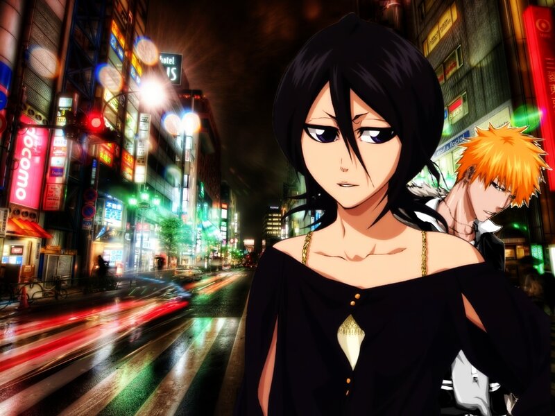 Anime Characters on Street — Black
