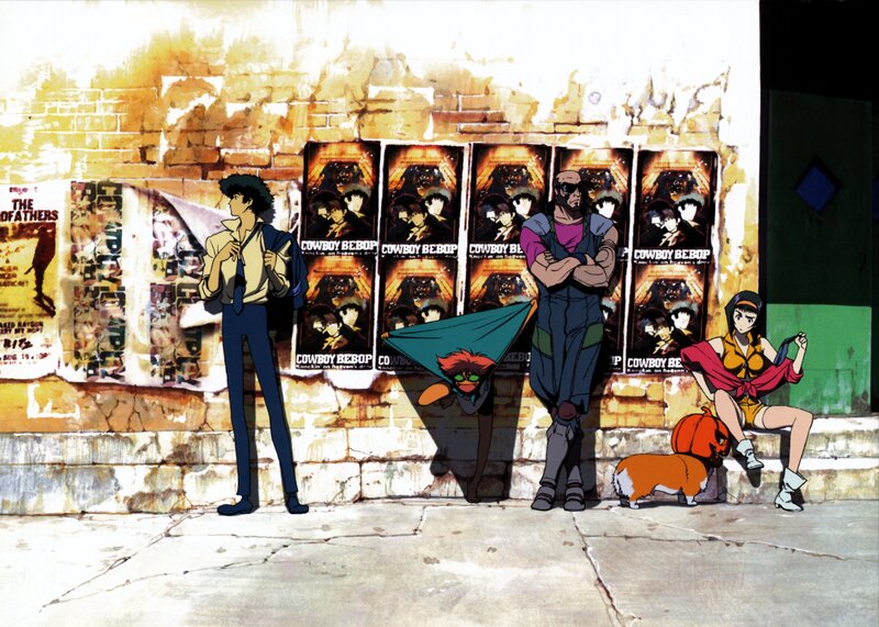 Anime Characters on Street — Brown, Dramatic, Afternoon