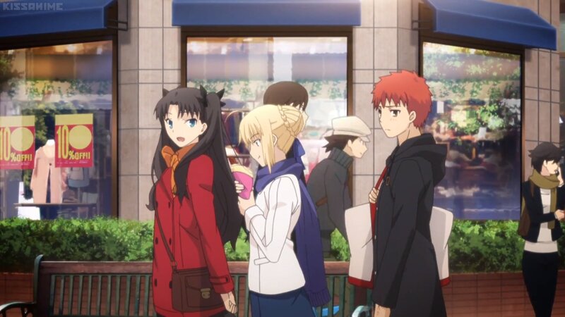 Anime Characters on Street — Red, Calm