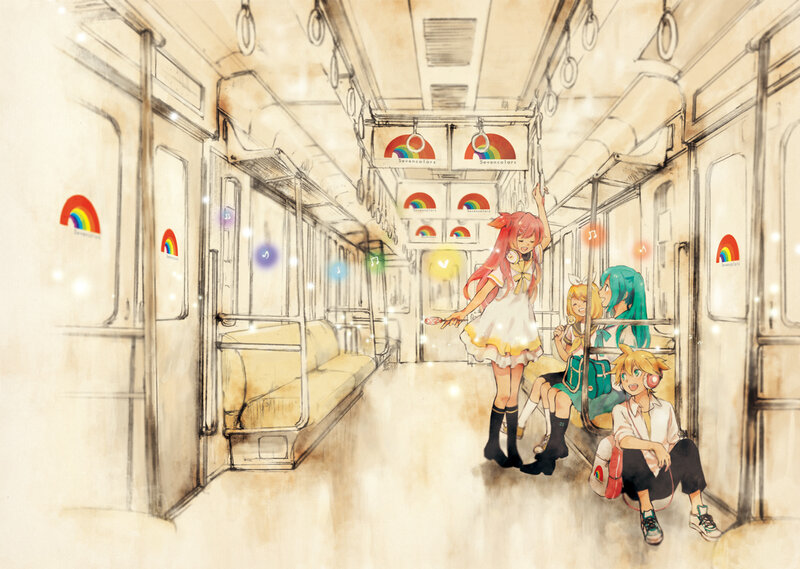 Anime Characters on Train — Beige