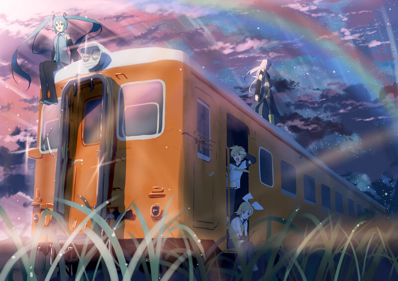 Anime Characters on Train — Orange, Dreamy