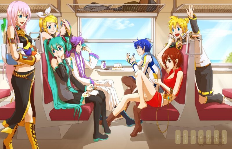 Anime Characters on Train — Red