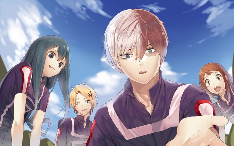 Anime Characters Outdoors — Blue, Outdoor