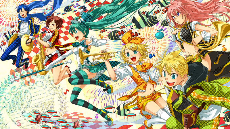 Anime Characters Playing Instruments — Green