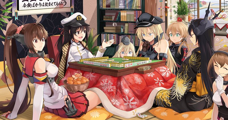 Anime Characters Playing Mahjong