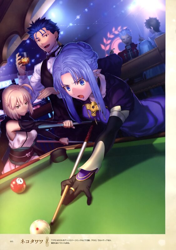 Anime Characters Playing Pool